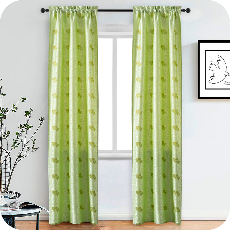 COPPIA TENDE SEMI OSCURANTI FANTASIA CUORI 2X70X235CM VERDE