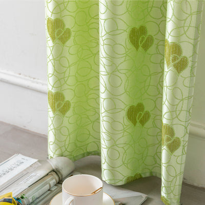 COPPIA TENDE SEMI OSCURANTI FANTASIA CUORI 2X70X235CM VERDE