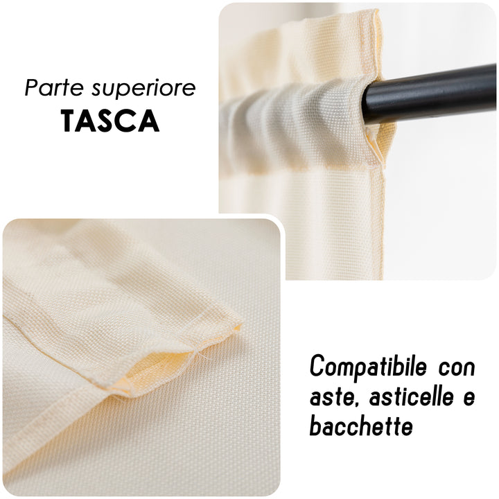 COPPIA TENDE KOMODO SEMI COPRENTI 2X70X150CM CREMA