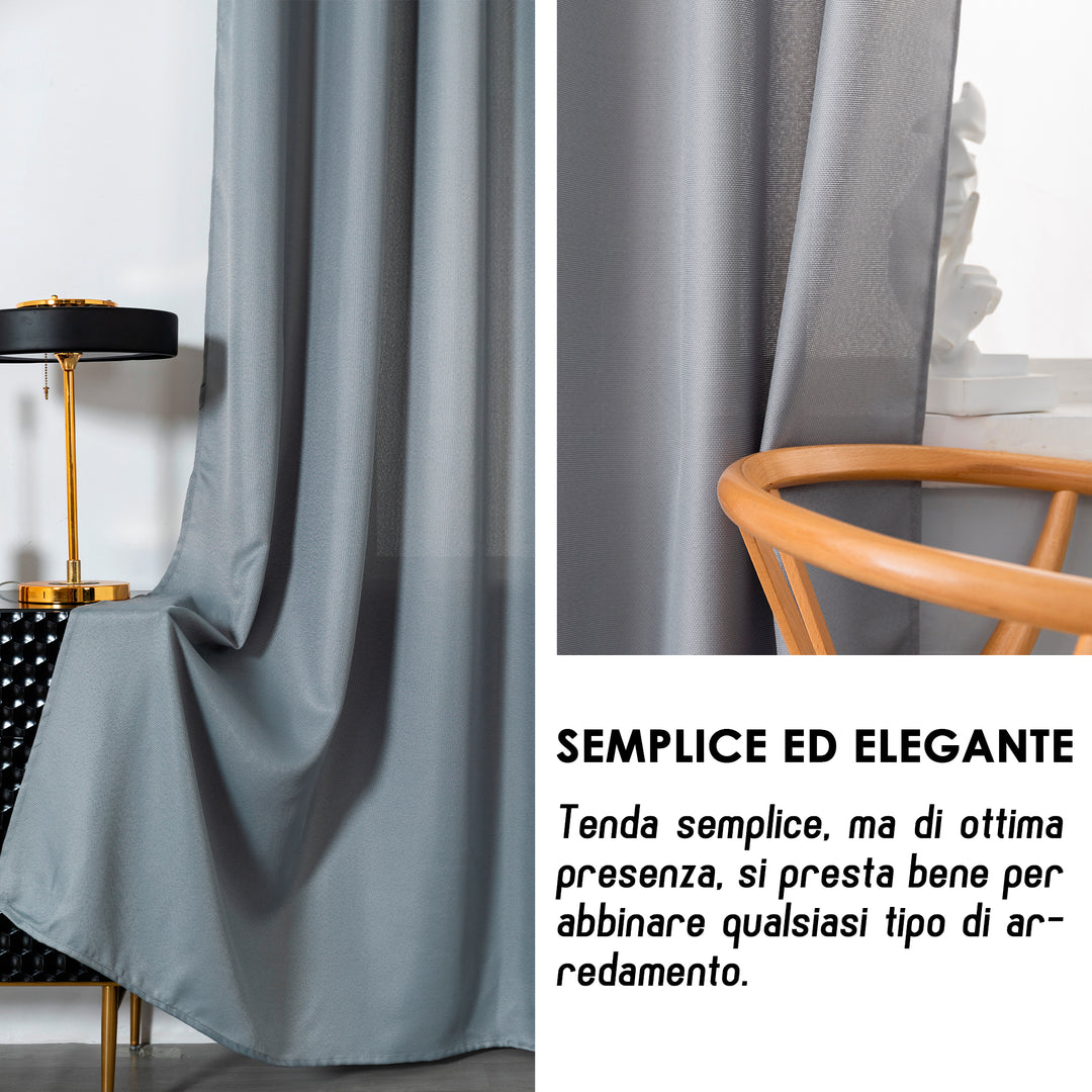 TENDA KOMODO SEMI COPRENTE 1 PANNELLO 1 PANNELLO 140X290CM GRIGIO