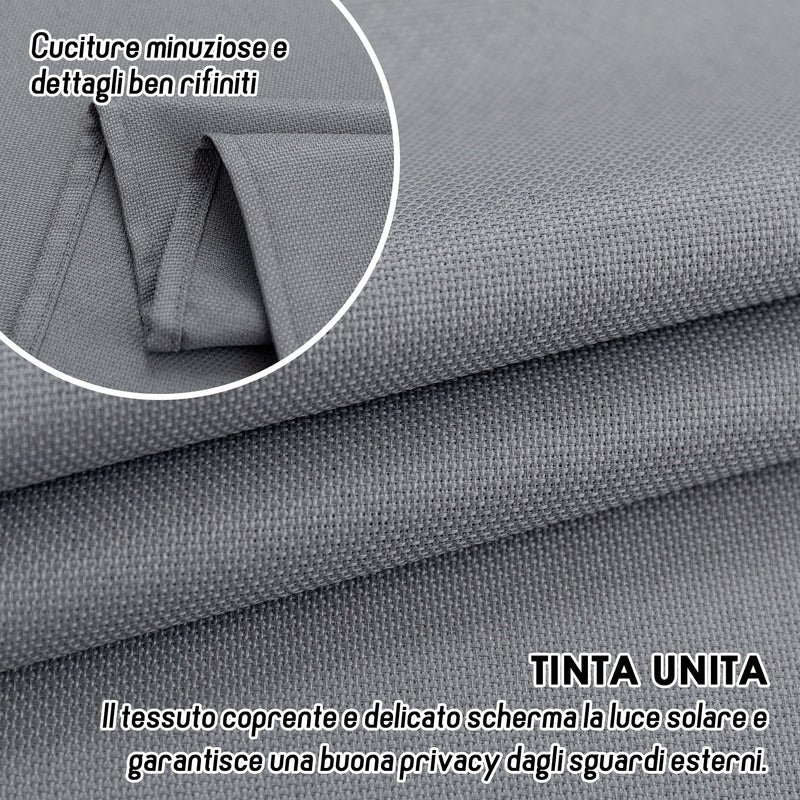 COPPIA TENDE KOMODO SEMI COPRENTI 2X70X240CM GRIGIO