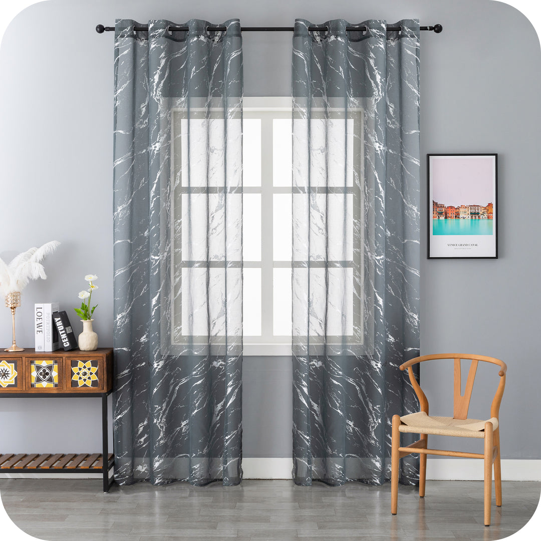 TENDA FAVIGNANA FILTRANTE FANTASIA ARGENTATA EFFETTO MARMO 1 PANNELLO 140X240CM GRIGIO