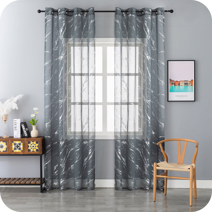 TENDA FAVIGNANA FILTRANTE FANTASIA ARGENTATA EFFETTO MARMO 1 PANNELLO 140X240CM GRIGIO