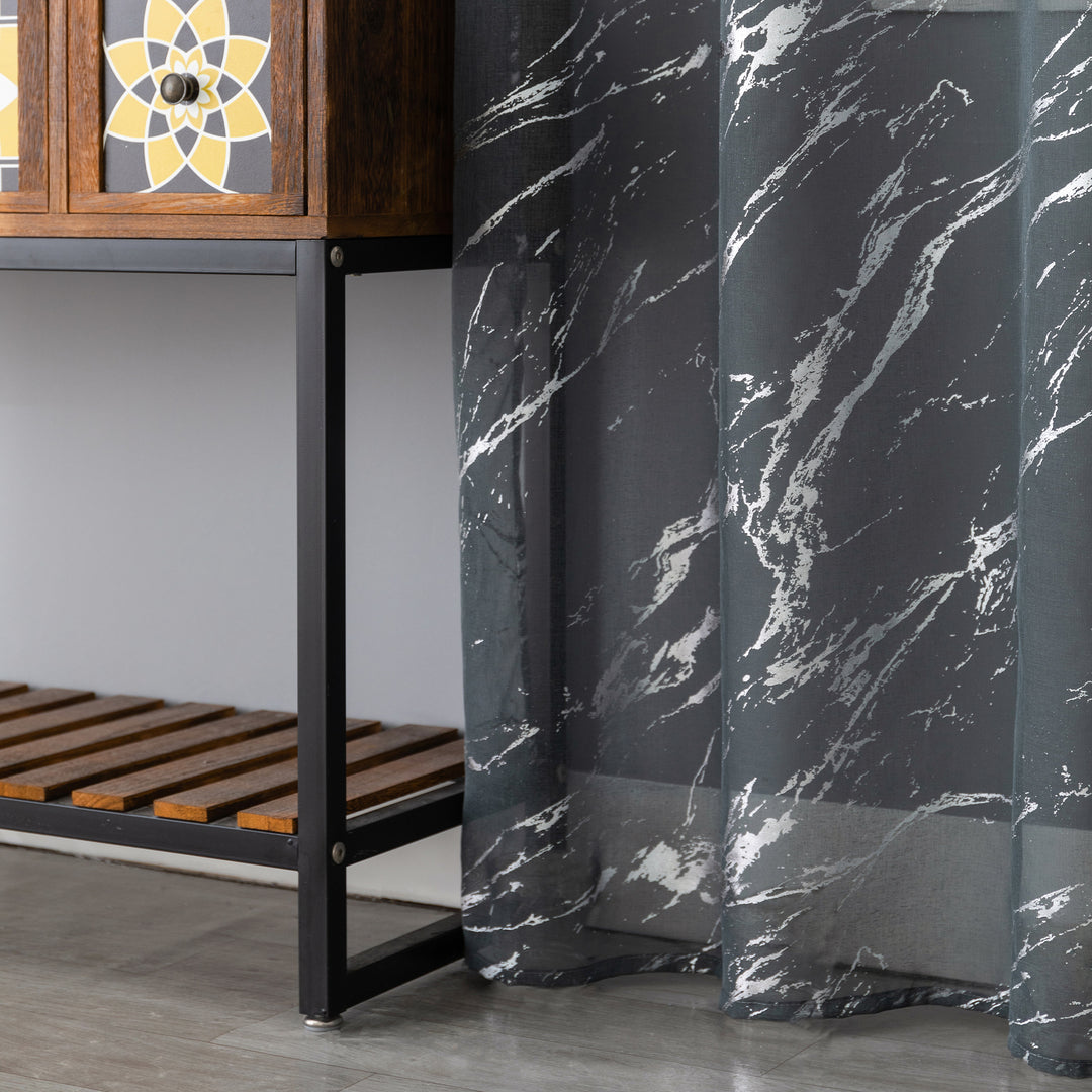 TENDA FAVIGNANA FILTRANTE FANTASIA ARGENTATA EFFETTO MARMO 1 PANNELLO 140X240CM GRIGIO