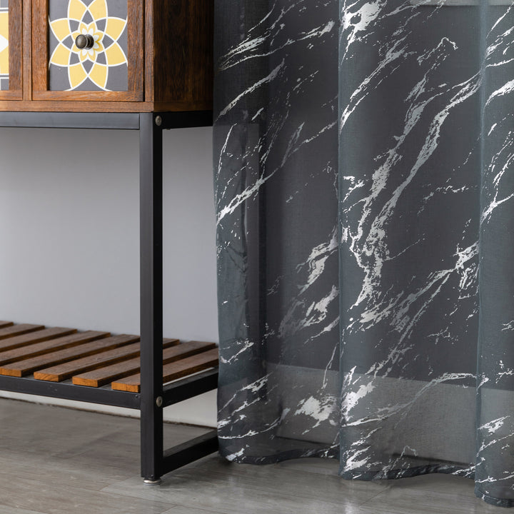 TENDA FAVIGNANA FILTRANTE FANTASIA ARGENTATA EFFETTO MARMO 1 PANNELLO 140X240CM GRIGIO