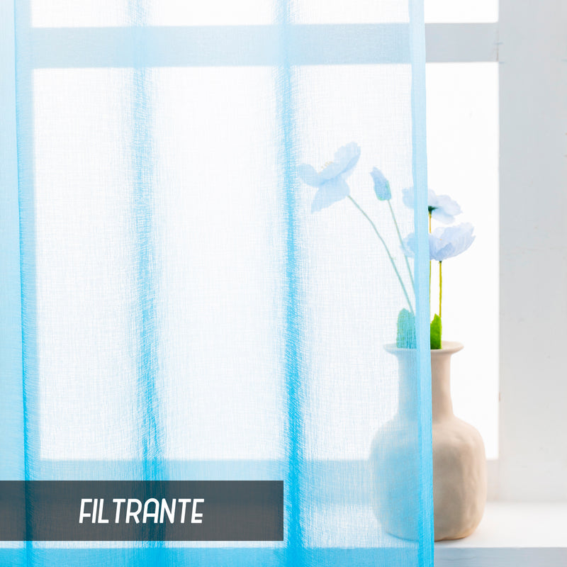 COPPIA TENDE OLÉRON FILTRANTI SFUMATE BIANCO-AZZURRO 2X70X140CM