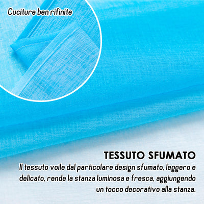 COPPIA TENDE OLÉRON FILTRANTI SFUMATE BIANCO-AZZURRO 2X70X140CM