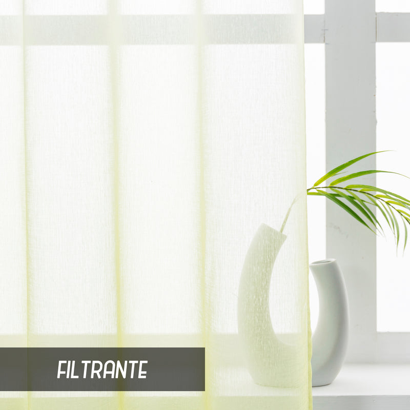 COPPIA TENDE OLÉRON FILTRANTI SFUMATE BIANCO-VERDE 2X70X145CM