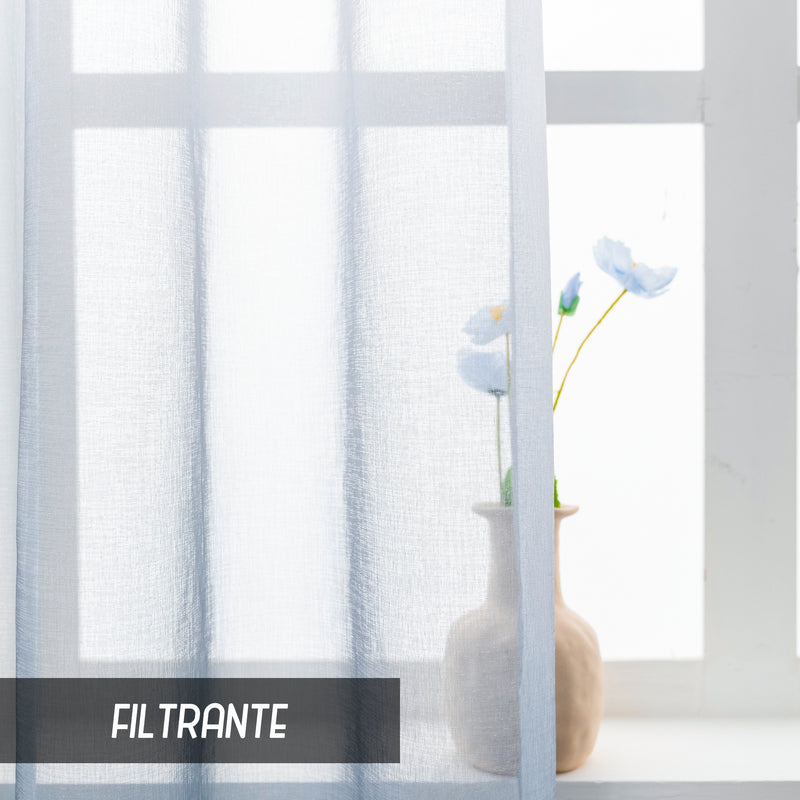 COPPIA TENDE OLÉRON FILTRANTI SFUMATE BIANCO-GRIGIO 2X70X255CM