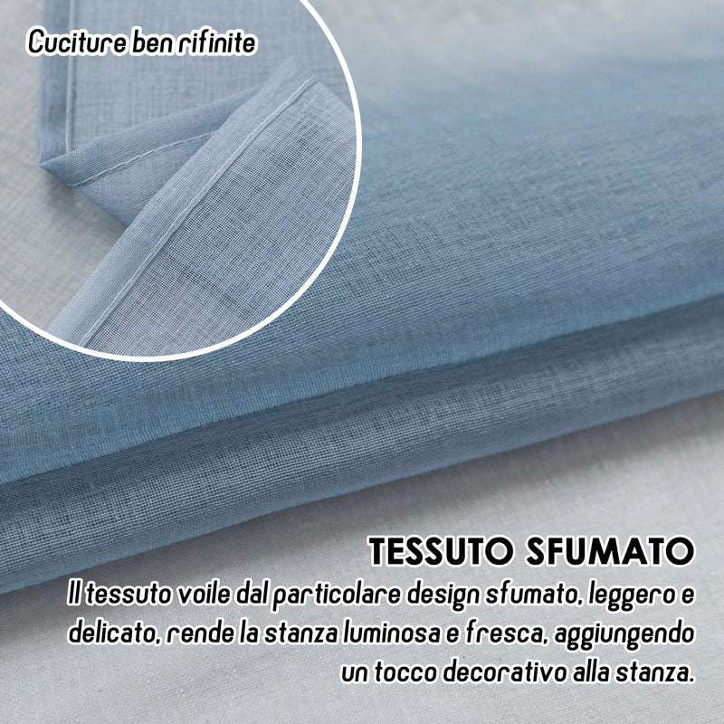 COPPIA TENDE OLÉRON FILTRANTI SFUMATE BIANCO-GRIGIO 2X70X255CM