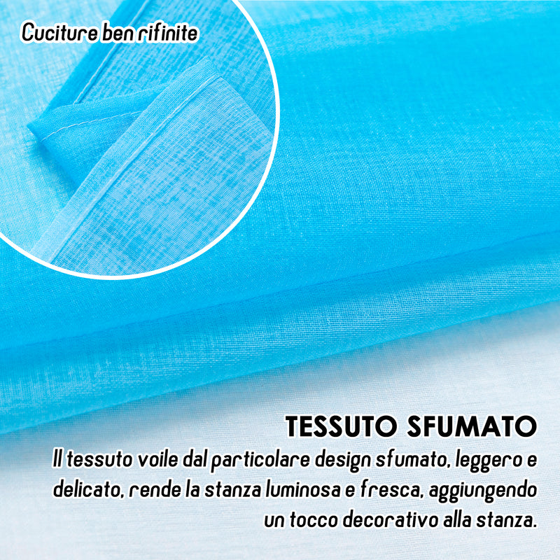 COPPIA TENDE OLÉRON FILTRANTI SFUMATE BIANCO-AZZURRO 2X70X255CM