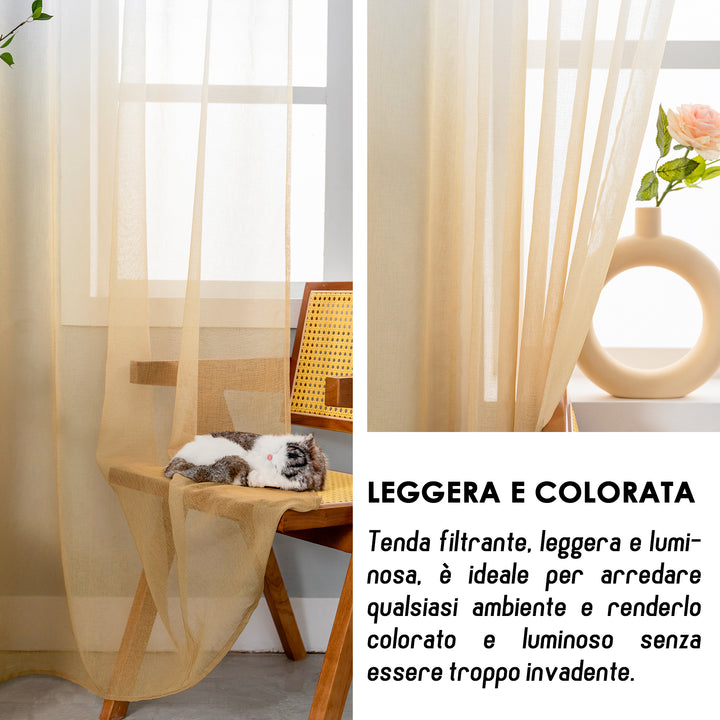 TENDA OLÉRON FILTRANTE SFUMATA BIANCO-MAGGESE 1 PANNELLO 140X145CM