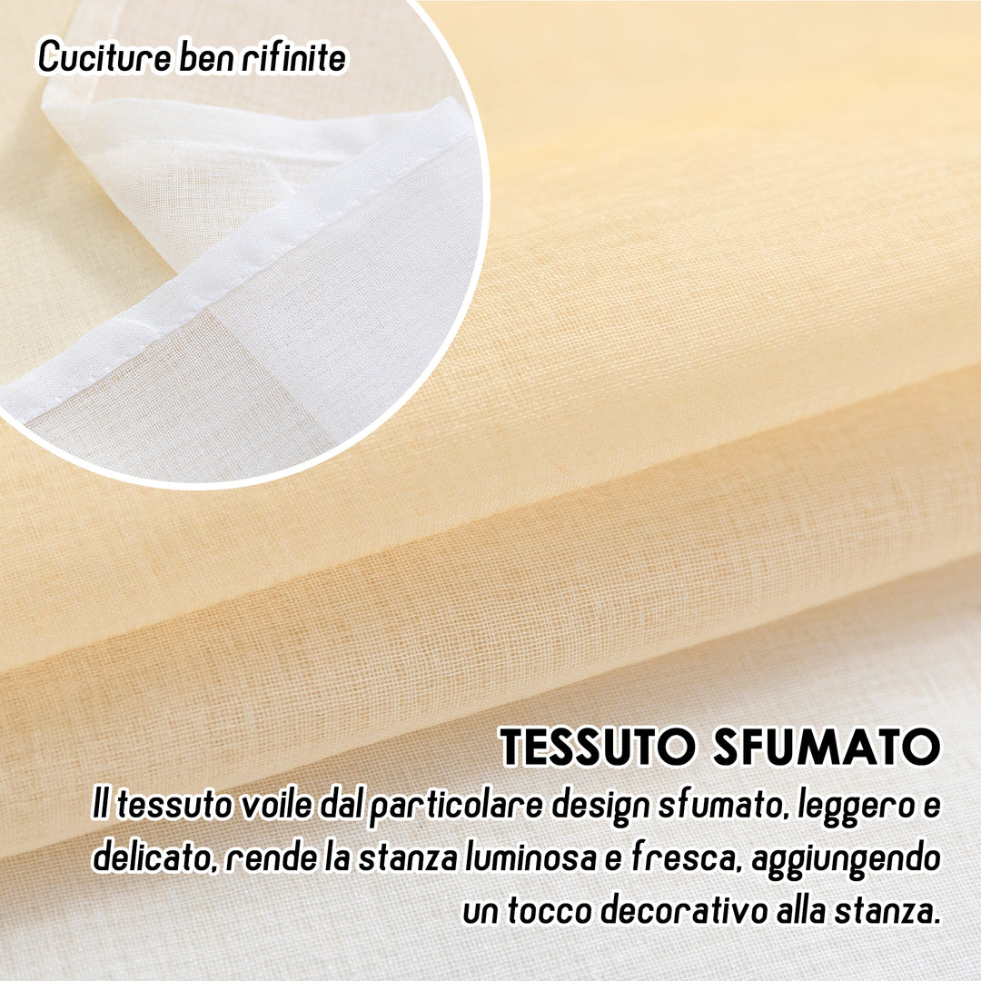 TENDA OLÉRON FILTRANTE SFUMATA BIANCO-MAGGESE 1 PANNELLO 140X145CM