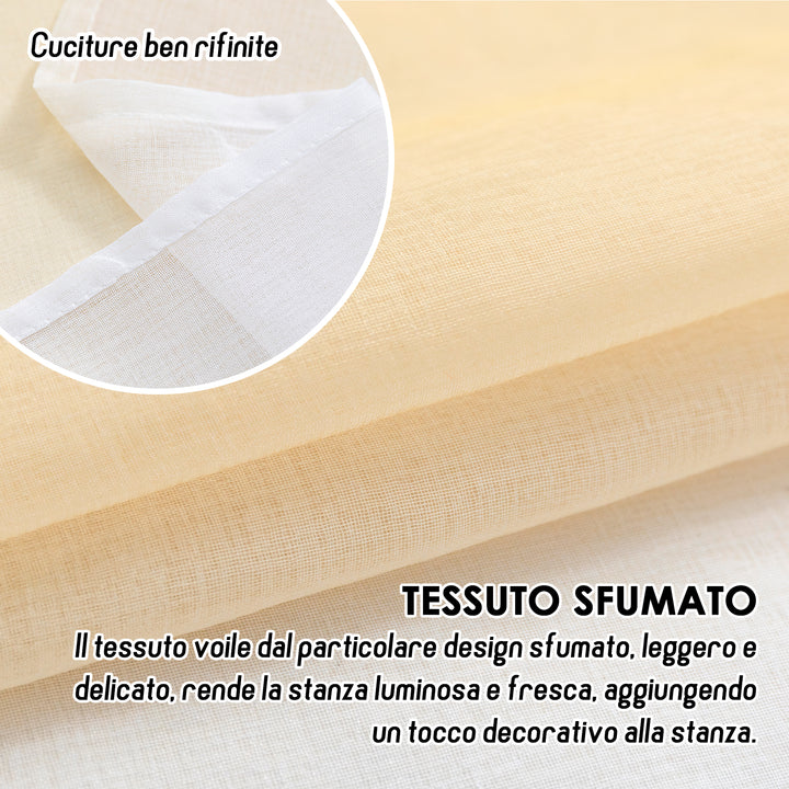 TENDA OLÉRON FILTRANTE SFUMATA BIANCO-MAGGESE 1 PANNELLO 140X145CM