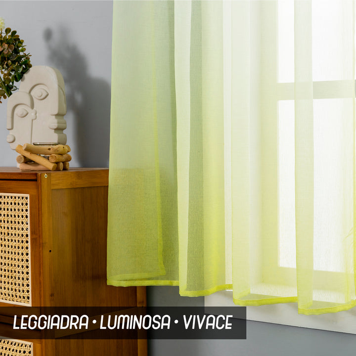 TENDA OLÉRON FILTRANTE SFUMATA BIANCO-VERDE 1 PANNELLO 140X145CM