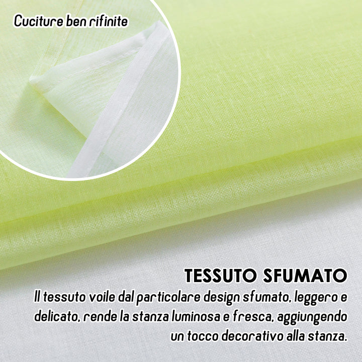 TENDA OLÉRON FILTRANTE SFUMATA BIANCO-VERDE 1 PANNELLO 140X145CM