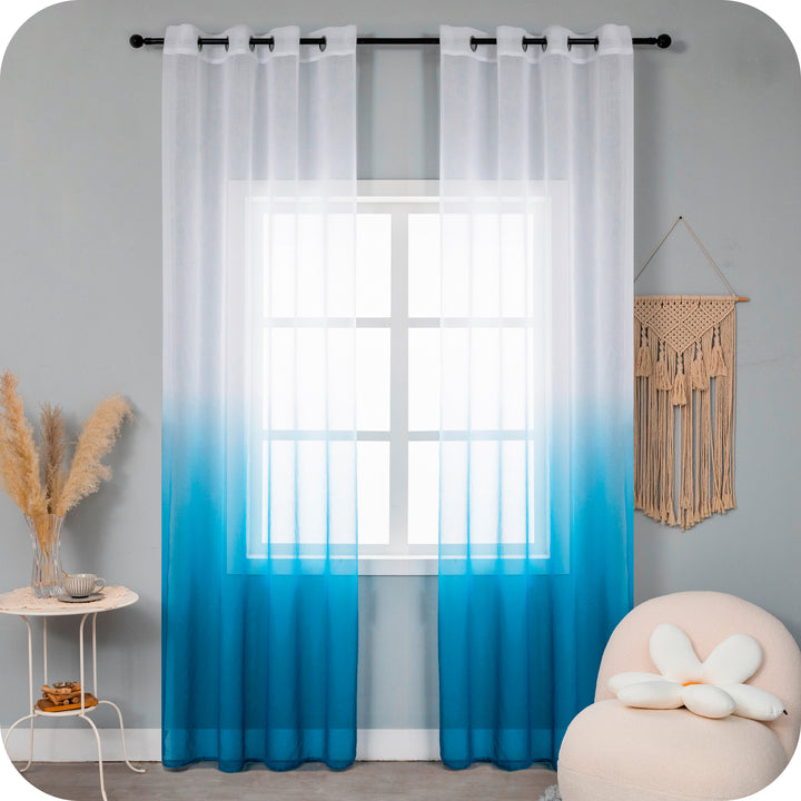 TENDA OLÉRON FILTRANTE SFUMATA BIANCO-AZZURRO 1 PANNELLO 140X240CM