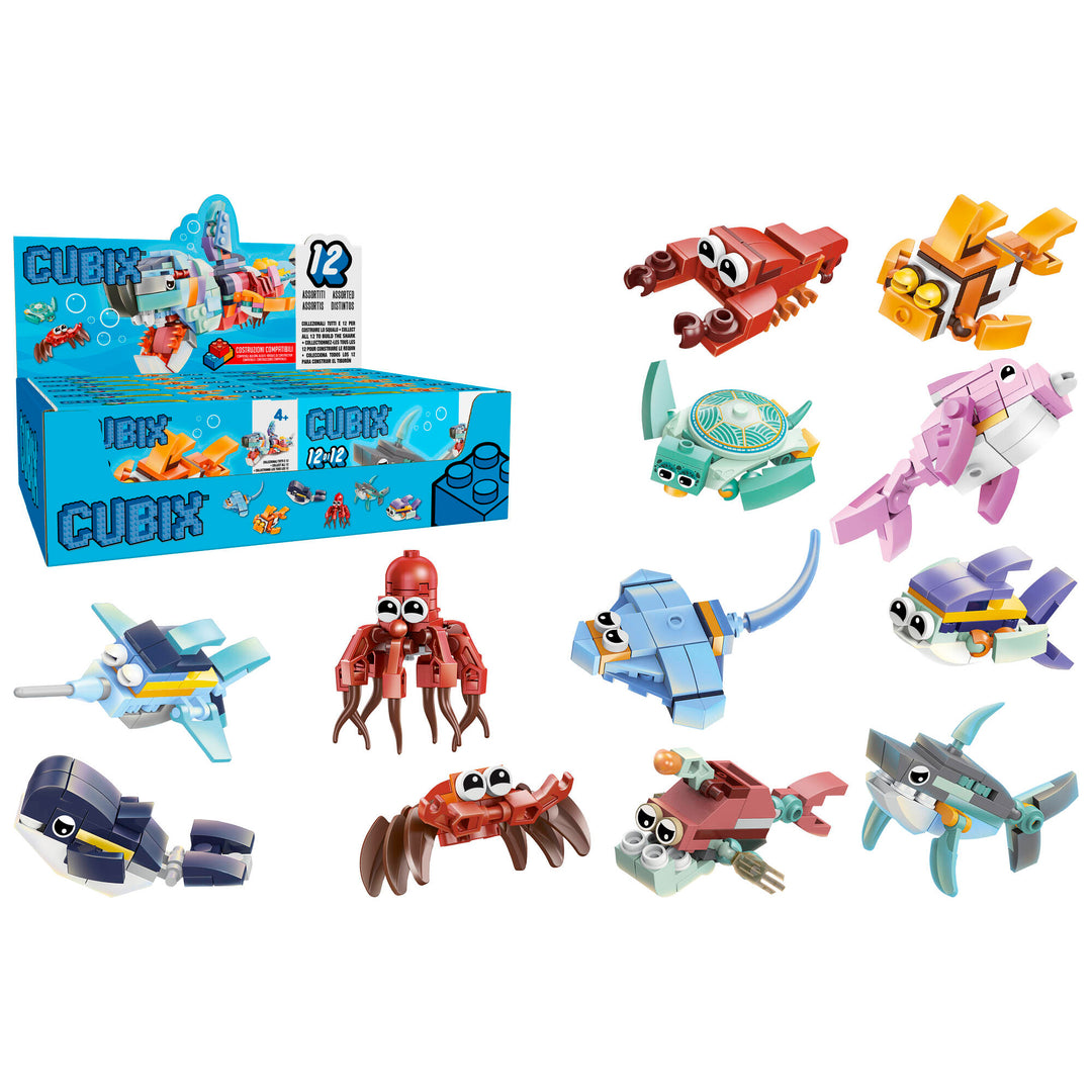 CUBIX COSTRUZIONI ANIMALI MARINI 12 IN 1
