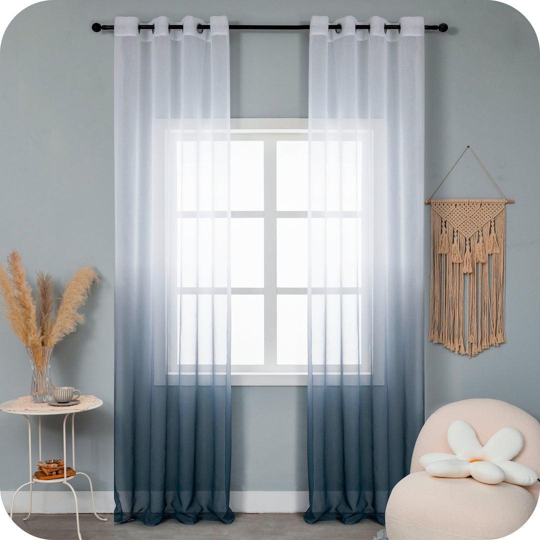 TENDA OLÉRON FILTRANTE SFUMATA BIANCO-GRIGIO 1 PANNELLO 140X275CM
