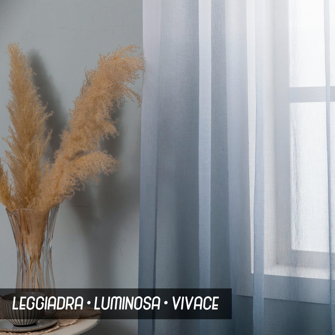 TENDA OLÉRON FILTRANTE SFUMATA BIANCO-GRIGIO 1 PANNELLO 140X275CM