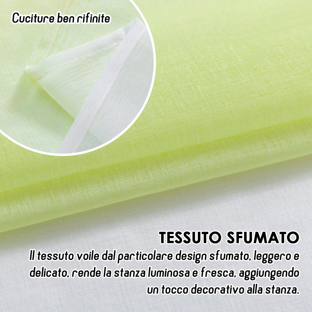 TENDA OLÉRON FILTRANTE SFUMATA BIANCO-VERDE 1 PANNELLO 140X275CM