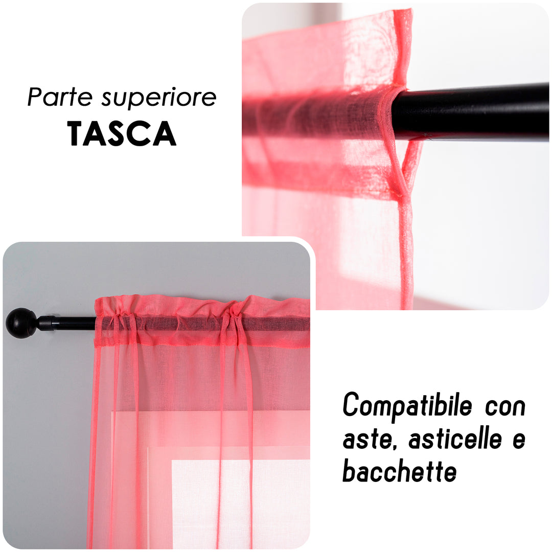 COPPIA TENDE OLÉRON FILTRANTI SFUMATE ROSA CELESTE 2X70X140CM