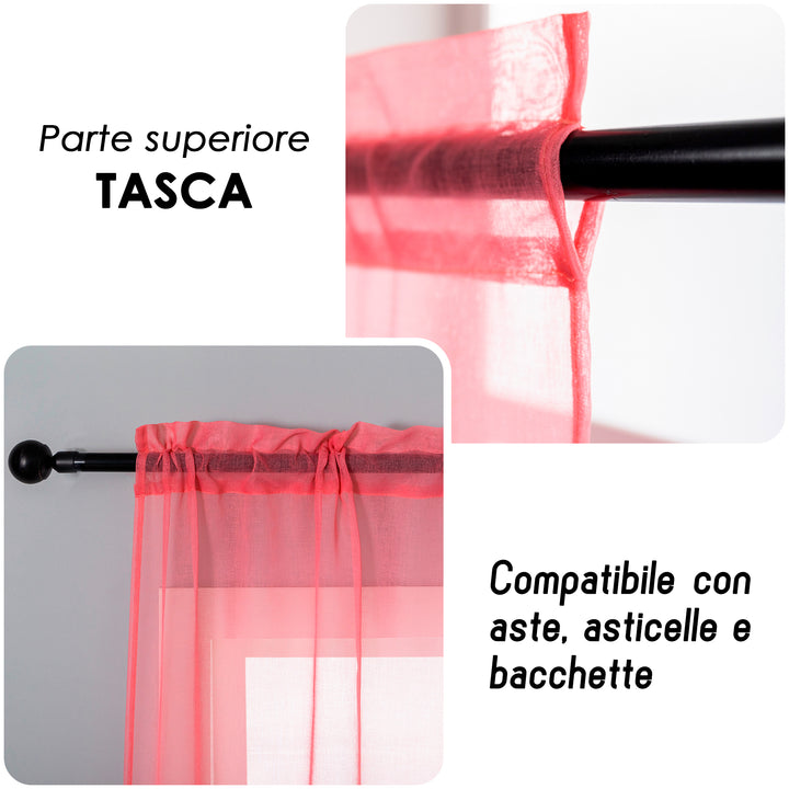 COPPIA TENDE OLÉRON FILTRANTI SFUMATE ROSA CELESTE 2X70X140CM