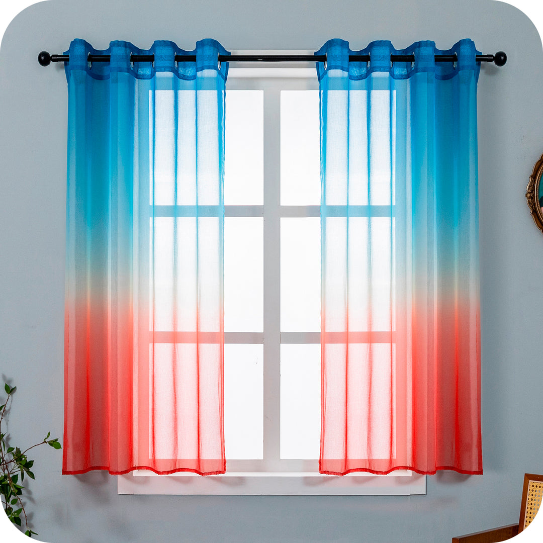 TENDA OLÉRON FILTRANTE SFUMATA BLU-ROSSO 1 PANNELLO 140X140CM