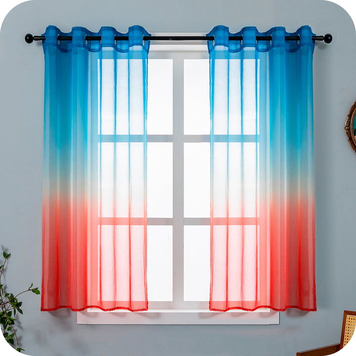 TENDA OLÉRON FILTRANTE SFUMATA BLU-ROSSO 1 PANNELLO 140X140CM
