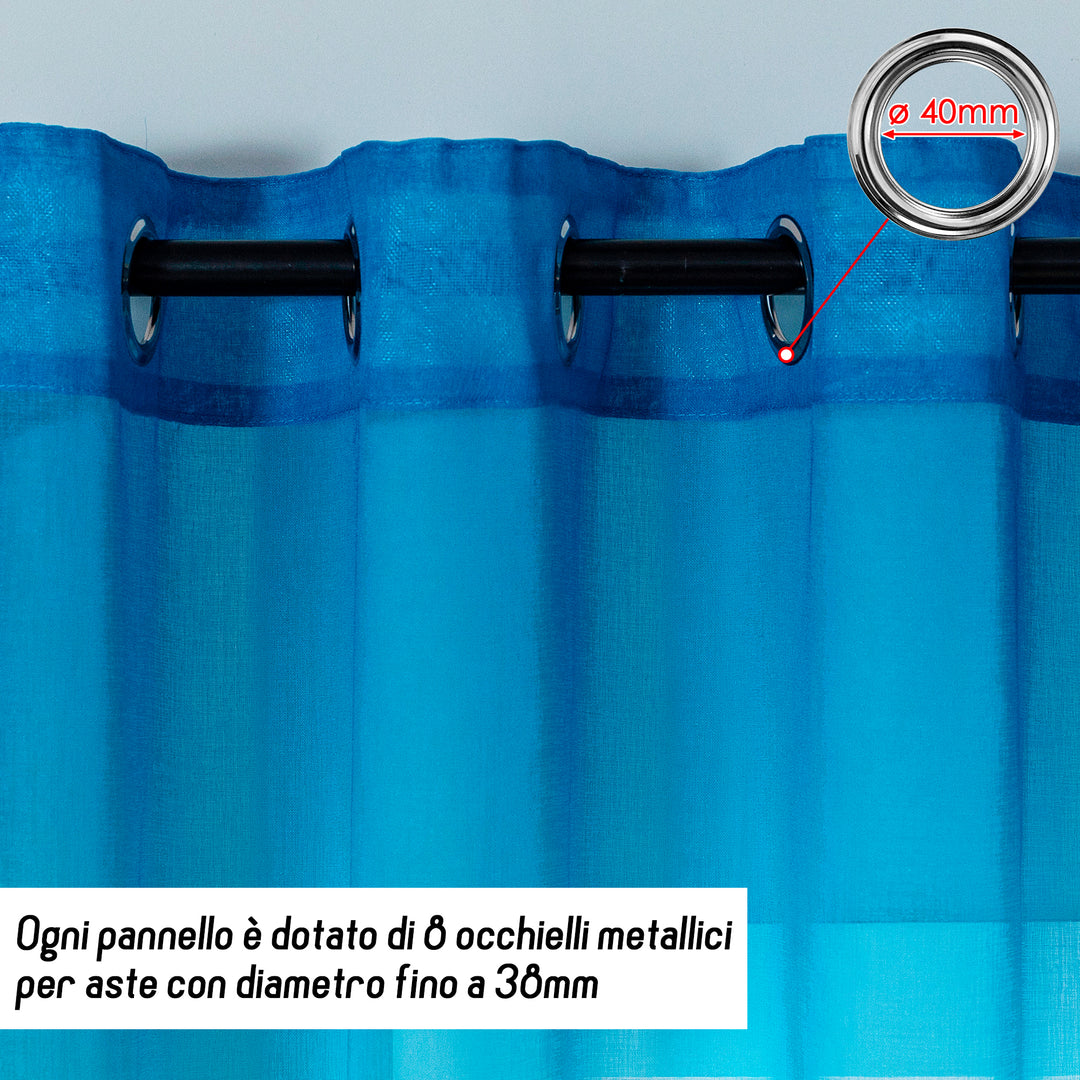 TENDA OLÉRON FILTRANTE SFUMATA BLU-ROSSO 1 PANNELLO 140X140CM