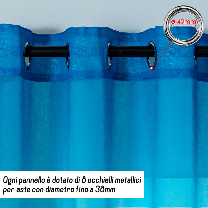 TENDA OLÉRON FILTRANTE SFUMATA BLU-ROSSO 1 PANNELLO 140X140CM