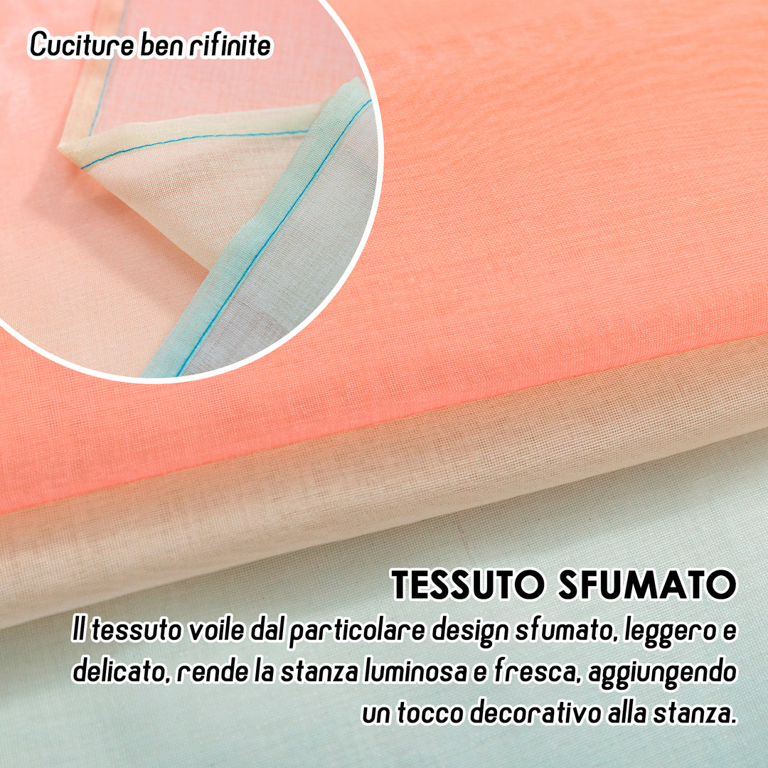 TENDA OLÉRON FILTRANTE SFUMATA BLU-ROSSO 1 PANNELLO 140X140CM