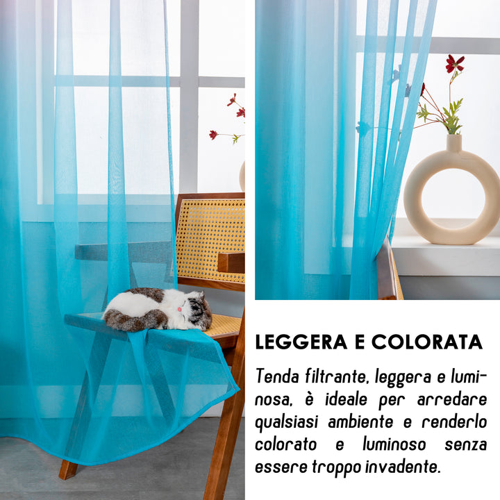 TENDA OLÉRON FILTRANTE SFUMATA ROSA-CELESTE 1 PANNELLO 140X140CM
