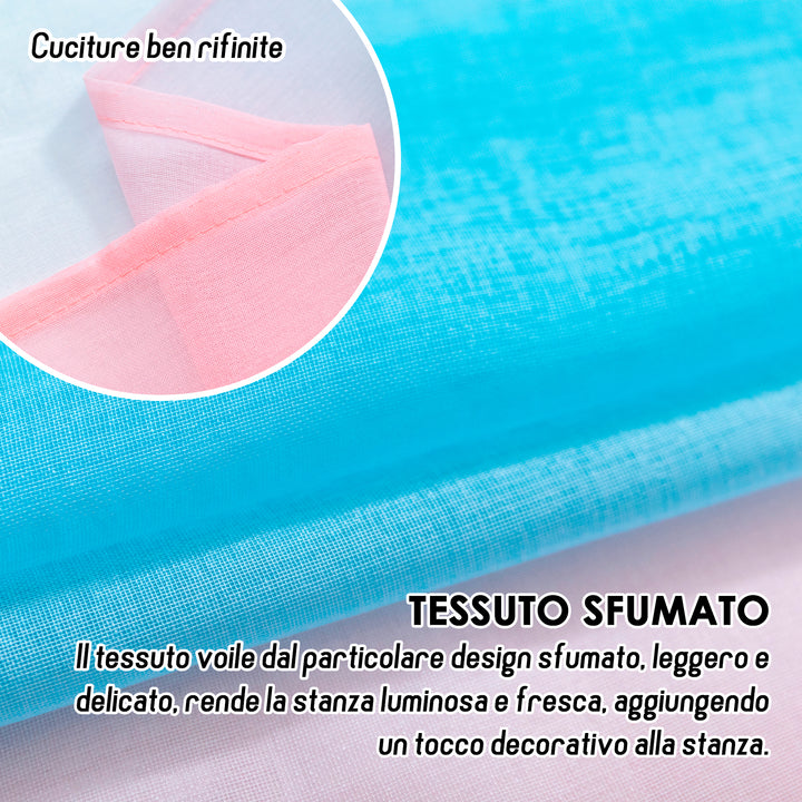 TENDA OLÉRON FILTRANTE SFUMATA ROSA-CELESTE 1 PANNELLO 140X140CM