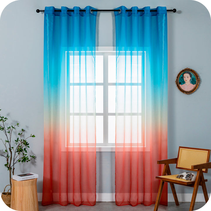 TENDA OLÉRON FILTRANTE SFUMATA BLU-ROSSO 1 PANNELLO 140X240CM