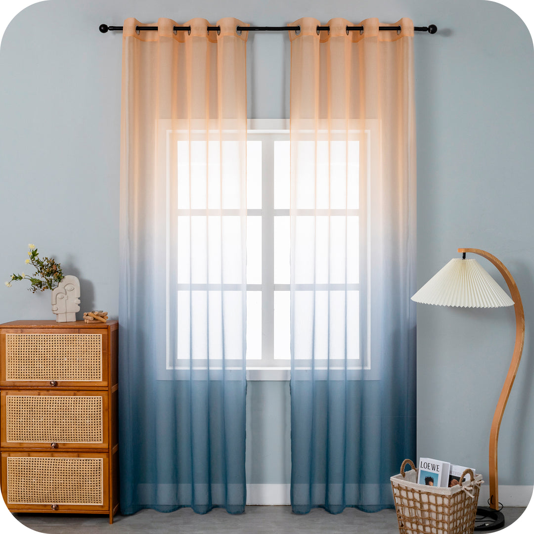 TENDA OLÉRON FILTRANTE SFUMATA GIALLO-GRIGIO 1 PANNELLO 140X275CM