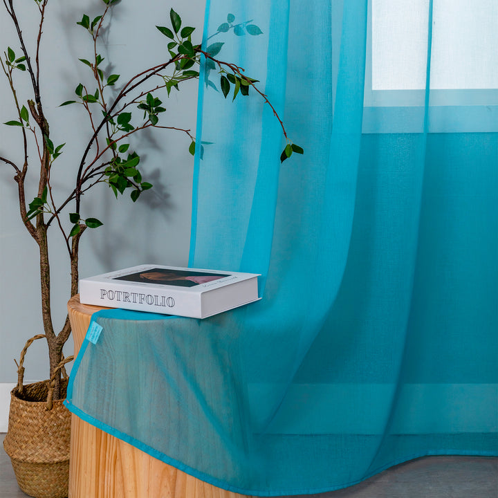 TENDA OLÉRON FILTRANTE SFUMATA ROSA-CELESTE 1 PANNELLO 140X275CM