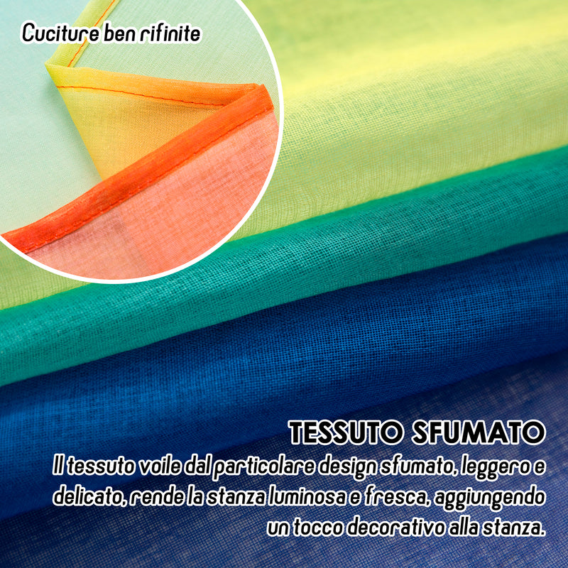 COPPIA TENDE OLÉRON FILTRANTI SFUMATE ARCOBALENO 2X70X255CM