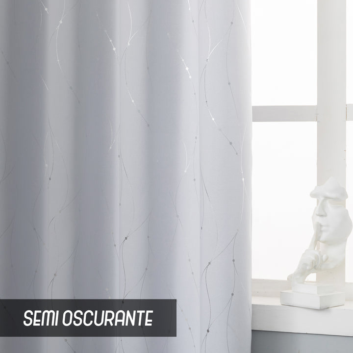 TENDA CAPRI SEMI OSCURANTE MOTIVO INTRECCIO 1 PANNELLO 140X150CM BIANCO