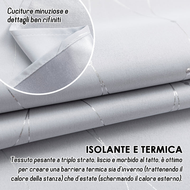 TENDA CAPRI SEMI OSCURANTE MOTIVO INTRECCIO 1 PANNELLO 140X150CM BIANCO
