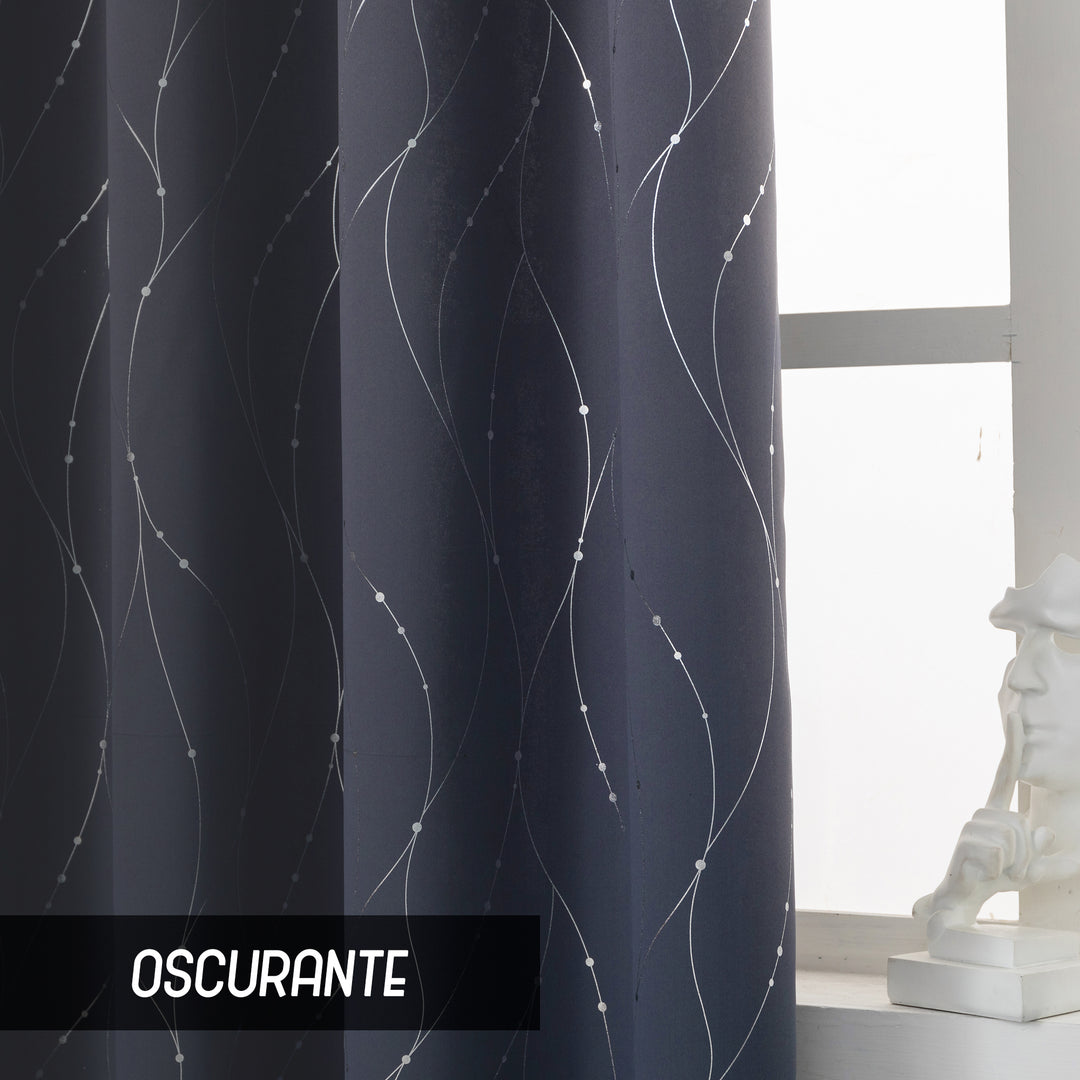 TENDA CAPRI OSCURANTE MOTIVO INTRECCIO 1 PANNELLO 140X150CM GRIGIO