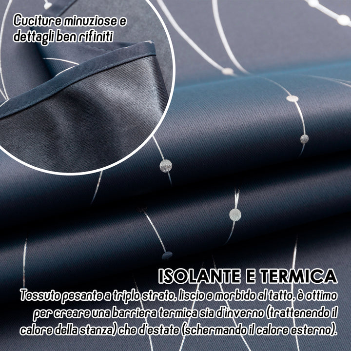 TENDA CAPRI OSCURANTE MOTIVO INTRECCIO 1 PANNELLO 140X150CM GRIGIO