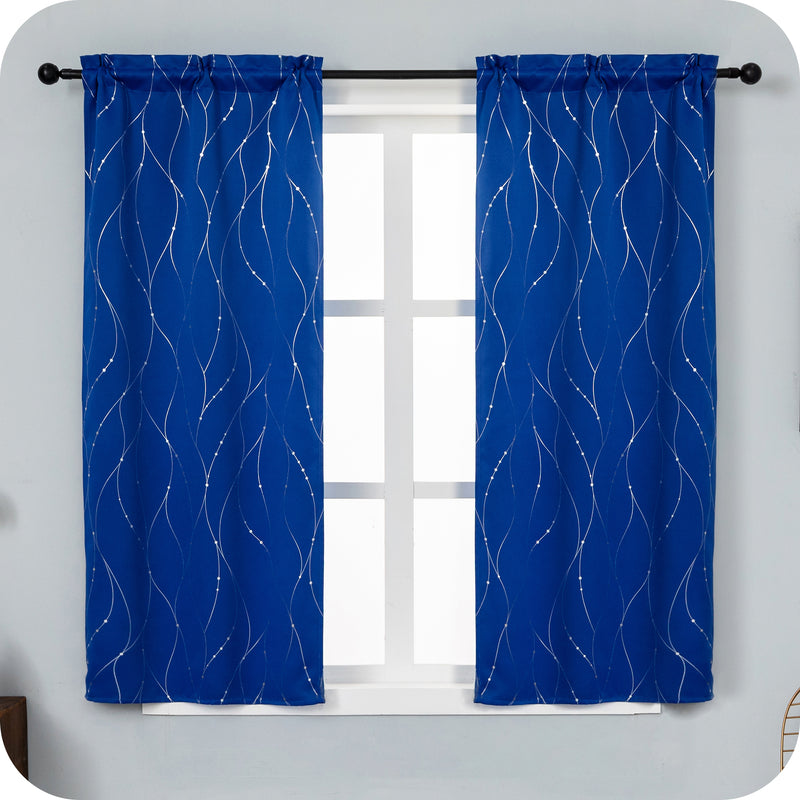 COPPIA TENDE CAPRI OSCURANTI MOTIVO INTRECCIO 2X70X150CM BLU