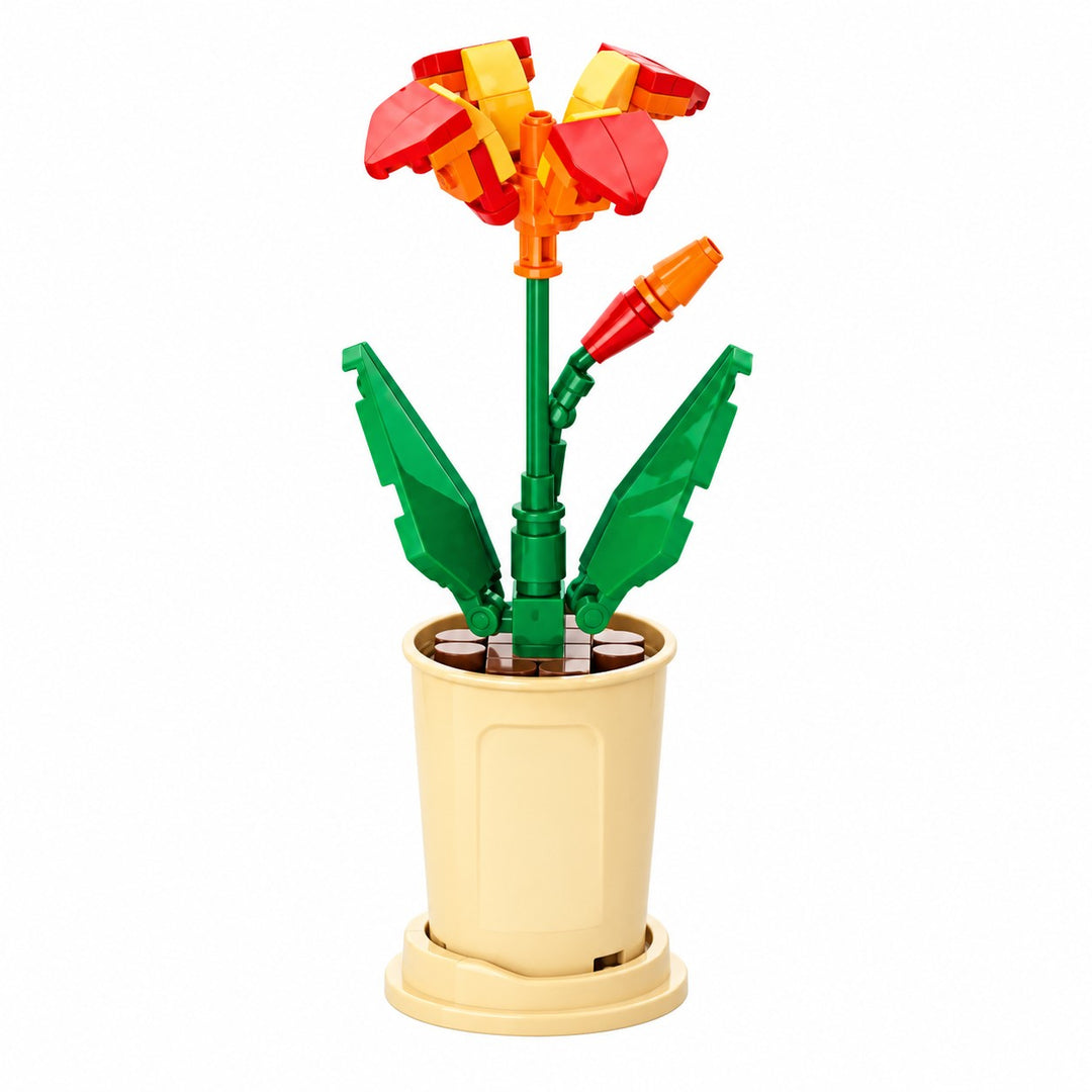 CUBIX COSTRUZIONI VASO ZODIACO CON FIORE