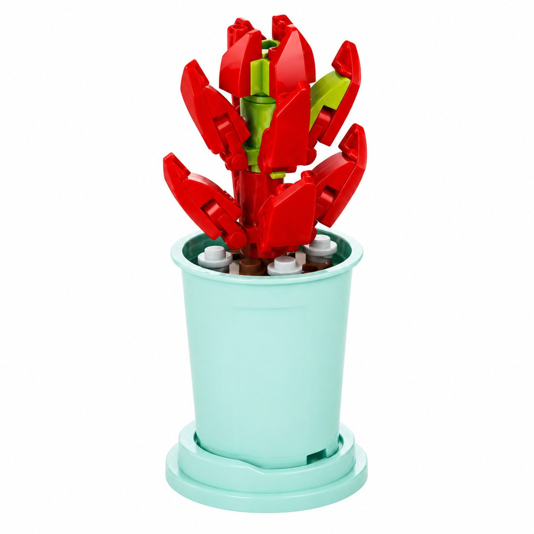 CUBIX COSTRUZIONI VASO ZODIACO CON FIORE
