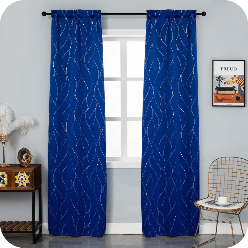 COPPIA TENDE CAPRI OSCURANTI MOTIVO INTRECCIO 2X70X240CM BLU