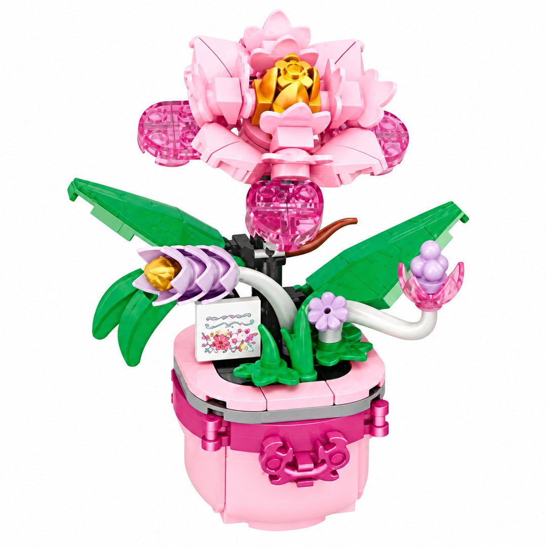 CUBIX COSTRUZIONI FIORI TRASPARENTI CON VASO