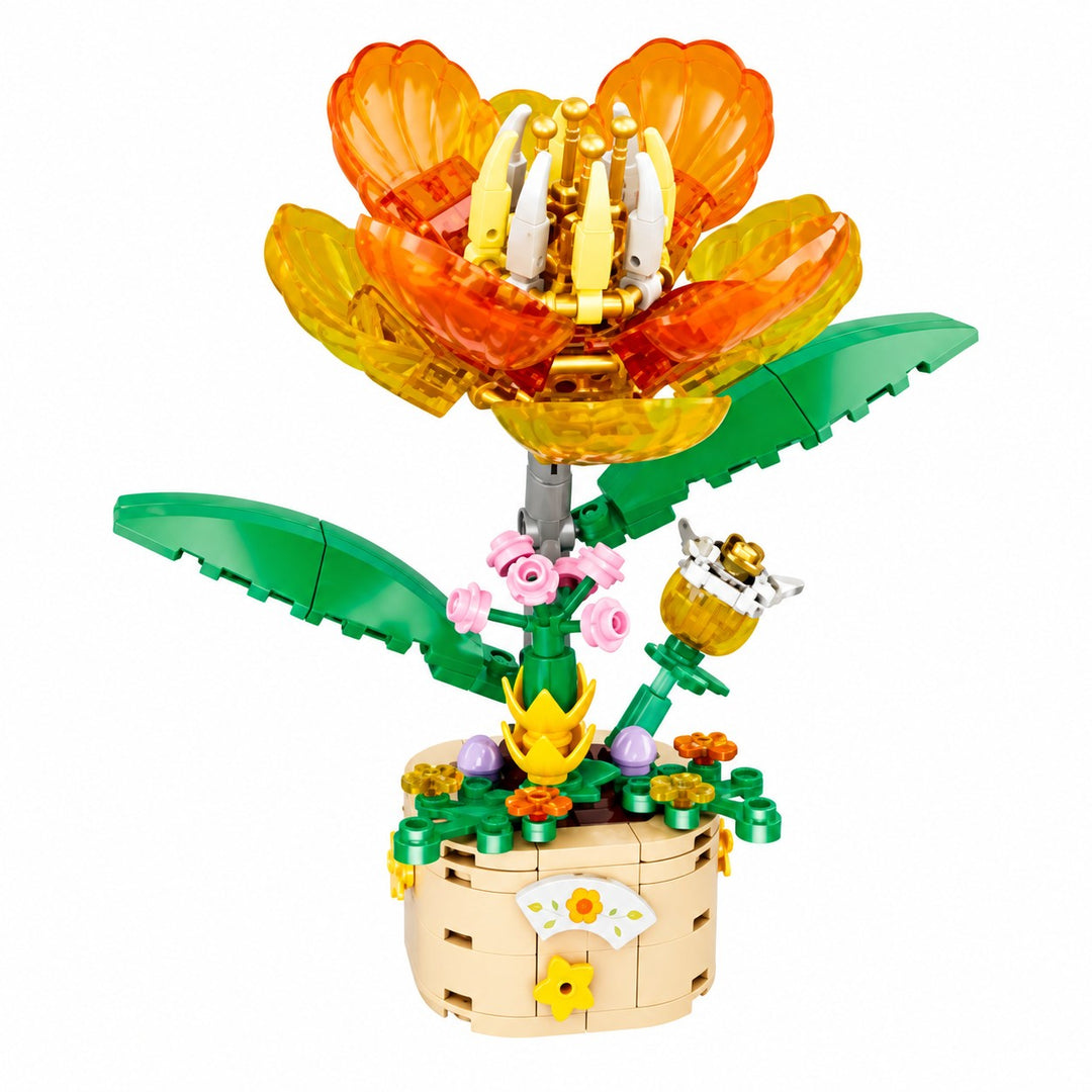 CUBIX COSTRUZIONI FIORI TRASPARENTI CON VASO