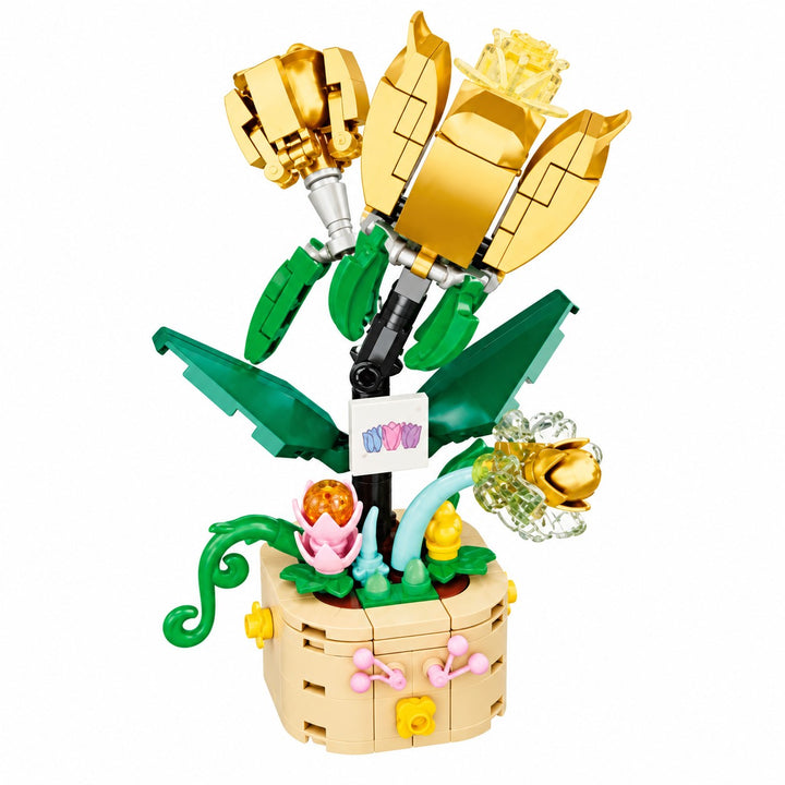 CUBIX COSTRUZIONI FIORI TRASPARENTI CON VASO
