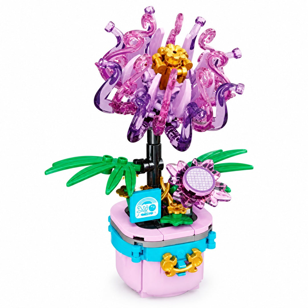 CUBIX COSTRUZIONI FIORI TRASPARENTI CON VASO